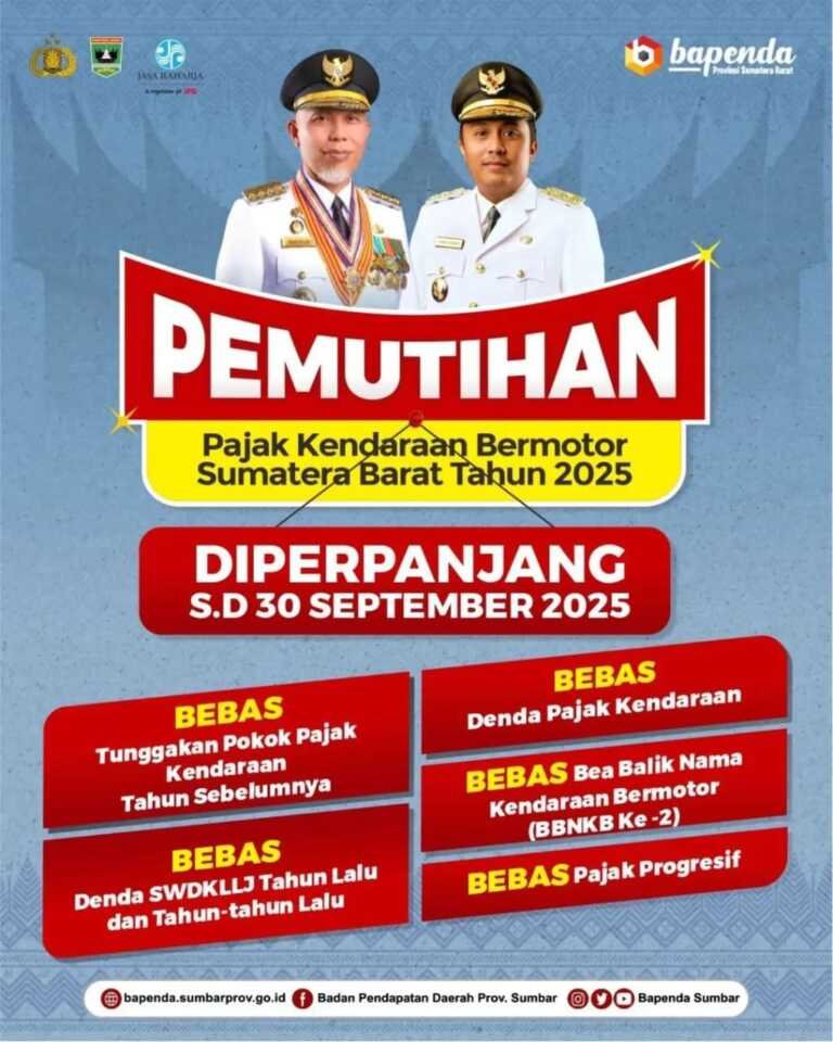 Pemutihan Pajak Kendaraan Bermotor Provinsi Sumatera Barat Tahun 2025