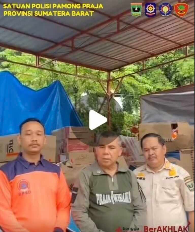 Satpol PP Prov. Sumbar Mengapresiasi dukungan Bantuan dari Prov. Jawa Timur