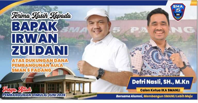 Defri Nasli Apresiasi Dukungan Irwan Zuldani, Siap Majukan IKASMANLI dan Sekolah