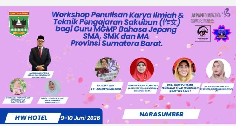 Dinas Pendidikan Sumbar Akan Gelar Workshop Penulisan Karya Ilmiah dan Teknik Pengajaran Sakubun bagi Guru Bahasa Jepang