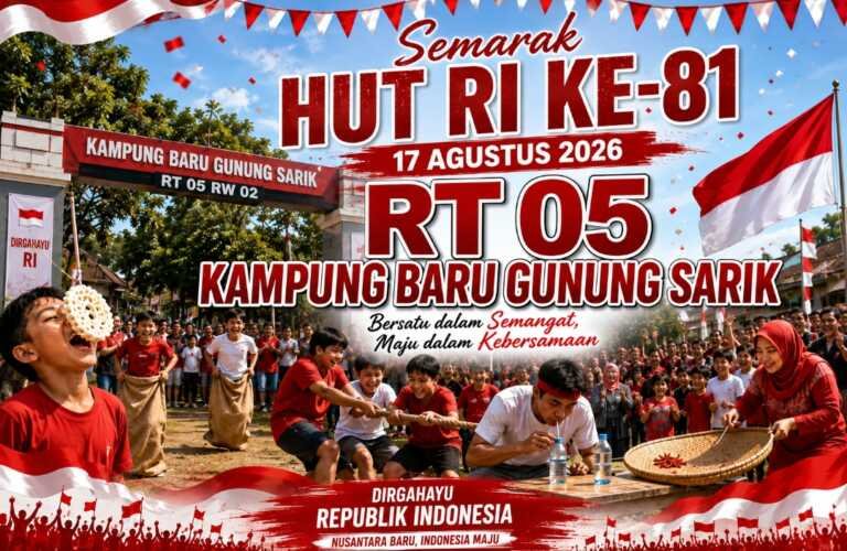 Semarak HUT RI ke-81, RT 05 RW 02 Kampung Baru Gunung Sarik Siapkan Beragam Lomba