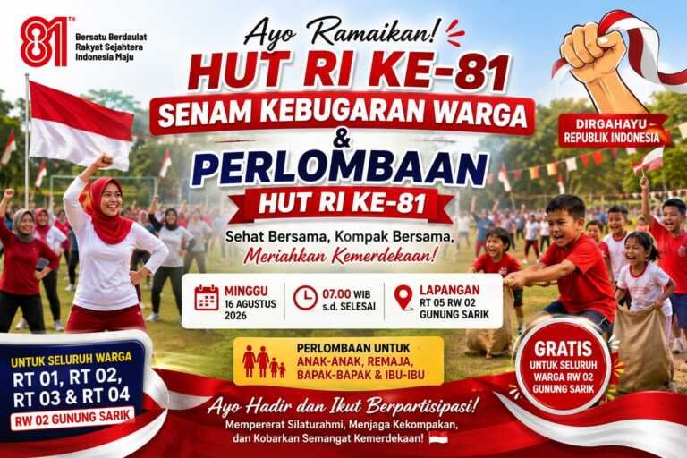 Semarak HUT RI ke-81, Ketua RT 05 Ajak Warga RW 02 Gunung Sarik Jaga Kekompakan