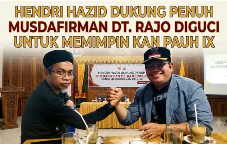 Panghulu Musdafirman Dt. Rajo Diguci dan Hendri Hazid Dt. Rajo Diguci Bahas Kemajuan KAN Pauh IX