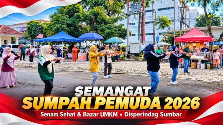 Semarak Sumpah Pemuda 2026, Disperindag Sumbar Gelar Senam Sehat dan Bazar UMKM
